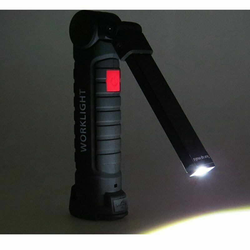 2 Rechargeable COB LED Slim Work Light Lamp Flashlight Inspect Folding Torch USA