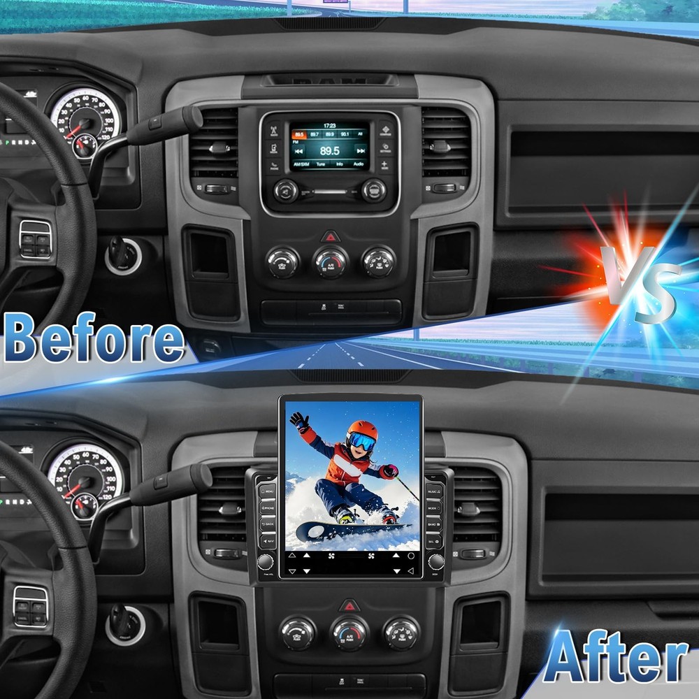 Android 14 Double Din Car Stereo 9.7 Touchscreen Wireless Carplay Android Auto