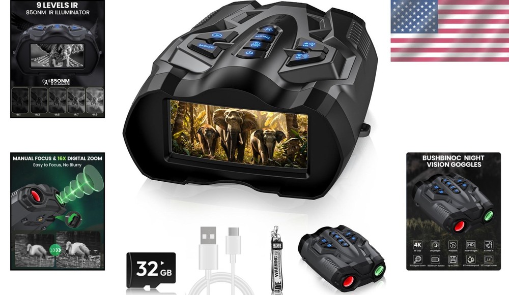HD Night Vision Binoculars with 5000mAh Battery