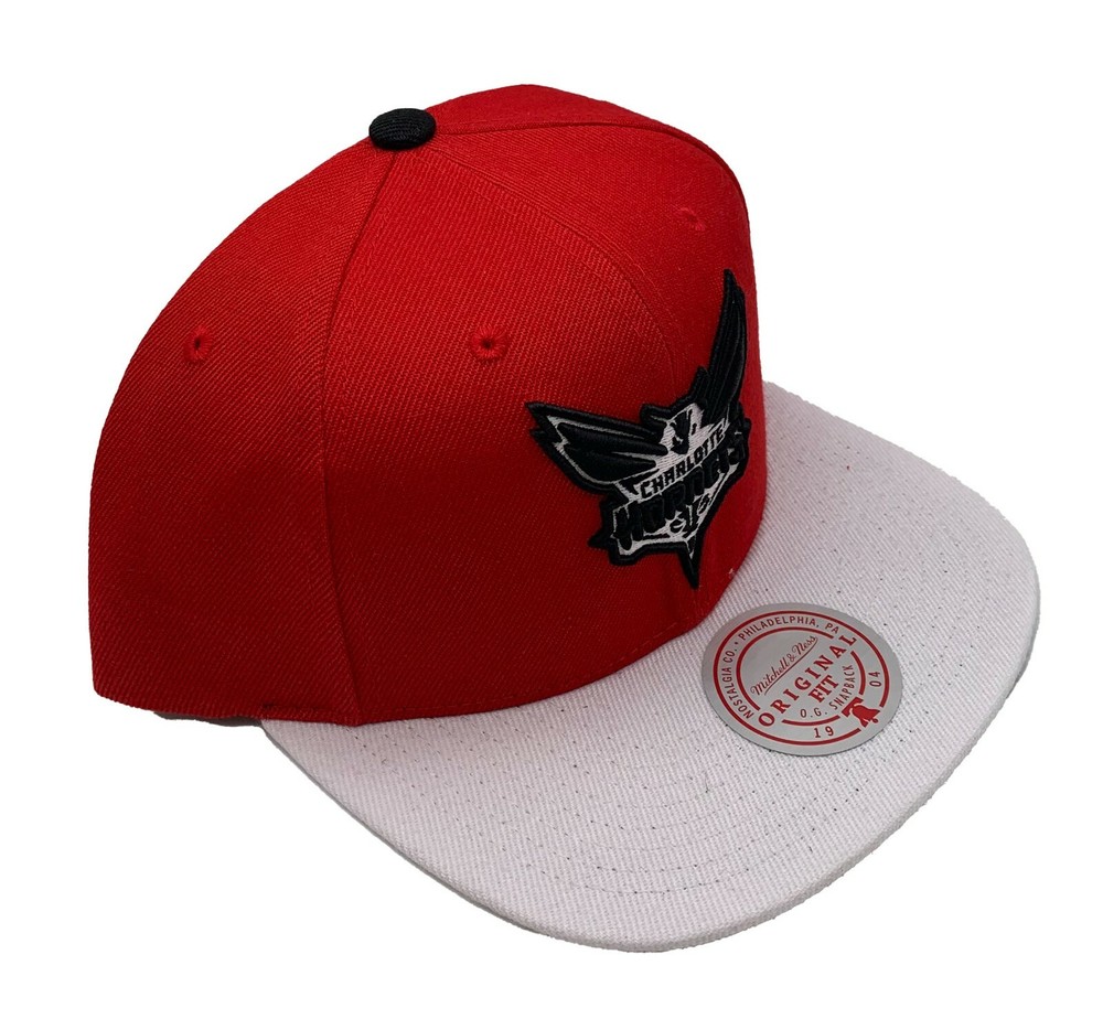 Mitchell & Ness Charlotte Hornets Cardinal Red 2 Tone Adjustable Snapback Hat
