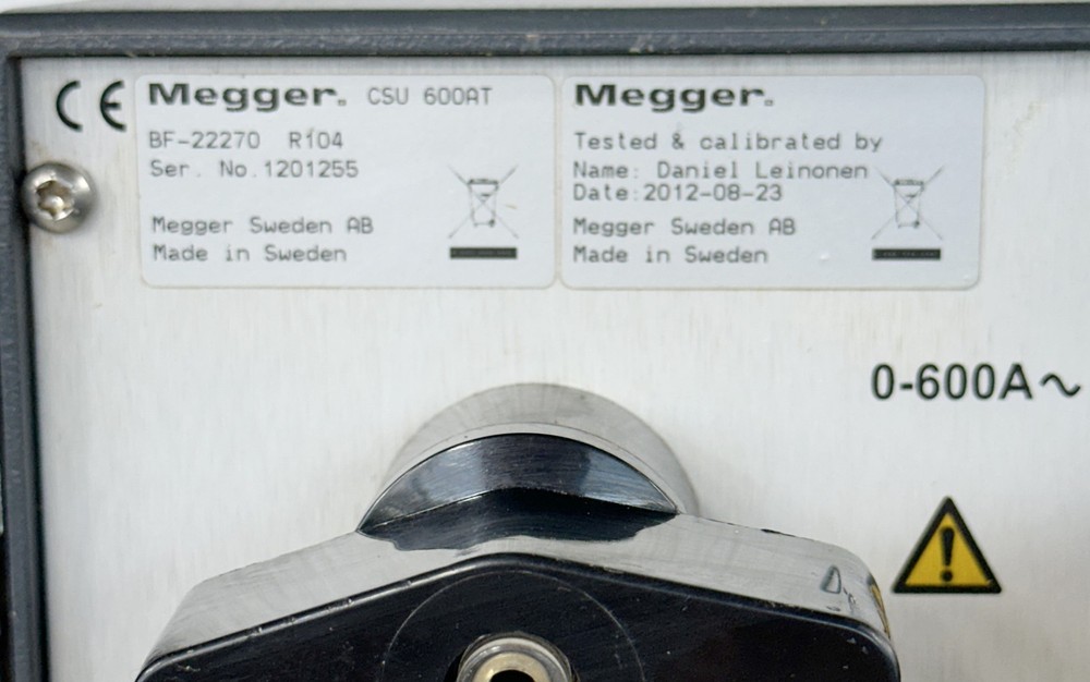 Megger CSU600AT 600A Current Supply Injector Unit - Protective Circuit Breakers