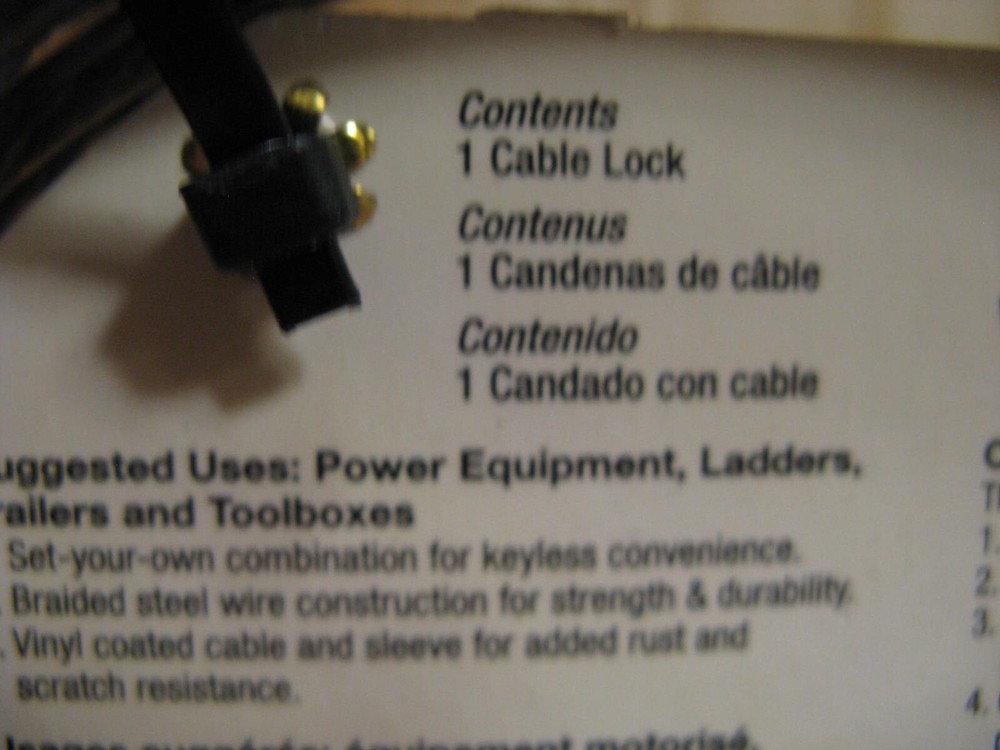 New Master Lock 5 ft Combination Cable Lock 8119DPF 60"