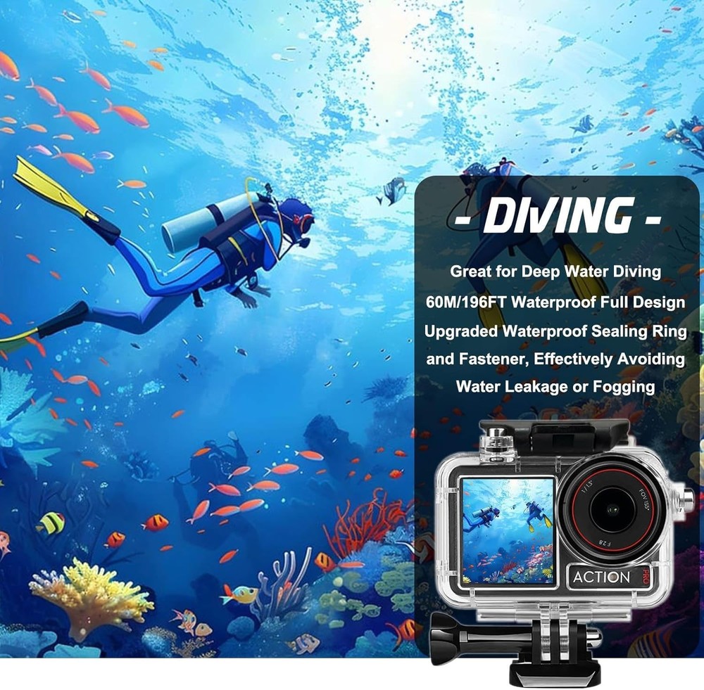 Accessories Bundle for DJI Osmo Action 5 Pro/Action 4/3 Waterproof Case Divin