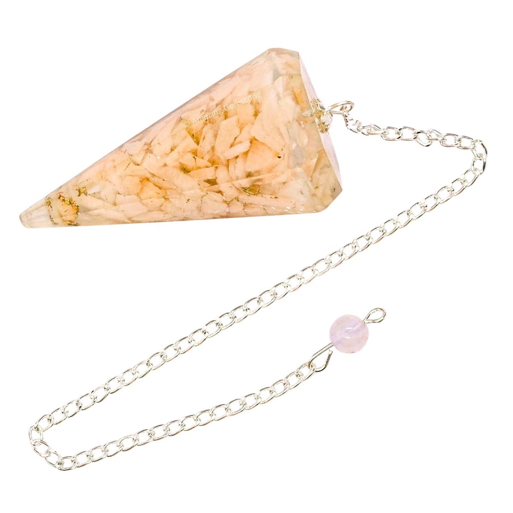 Cream Moonstone Orgone Crystal Pendulums
