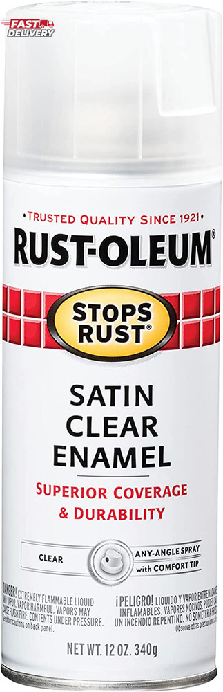 Rust-Oleum 285092 Stops Rust Spray Paint, 12 Oz, Satin Clear