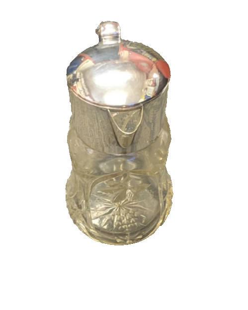 Crystal Pitcher With a Silver Plated Metal