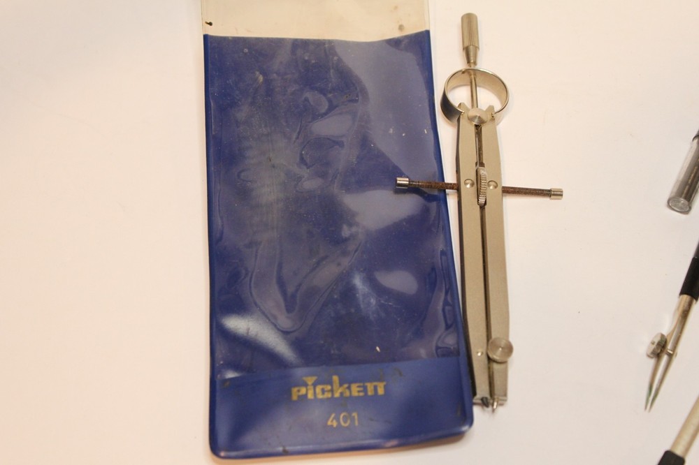 Pickett 403 N Precision Drafting Compass & 401 Blue Bag Germany