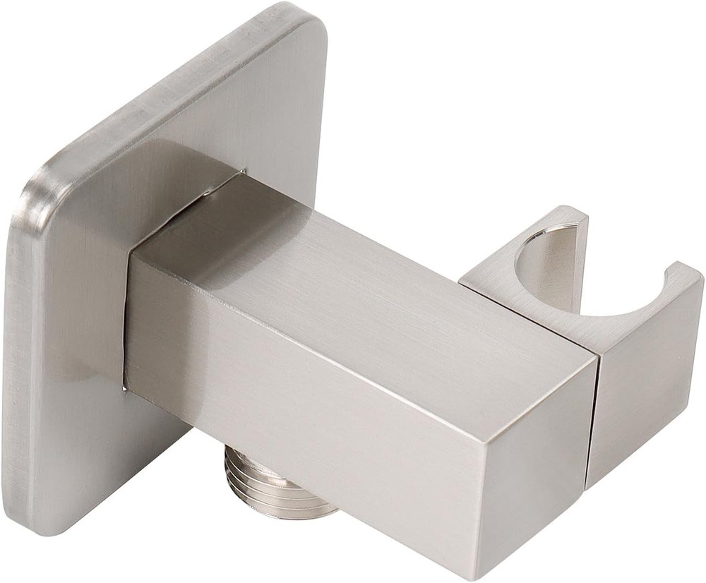 Wall Supply Elbow with Handheld Shower Holder - Solid Brass Square Shower Bracke