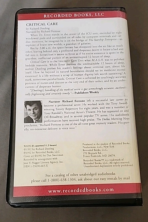 Richard Dooling Critical Care Audio Cassette