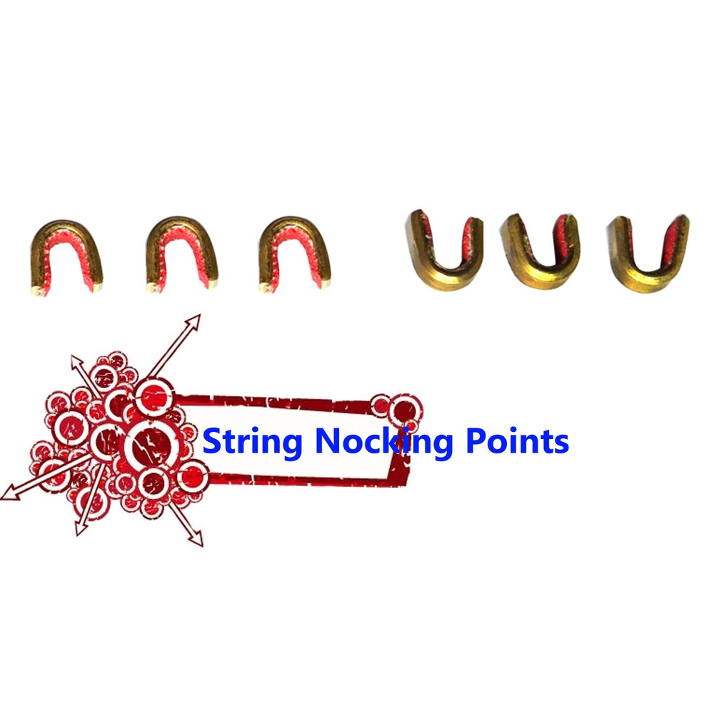 6X Archery String Nocking Points Brass Nock Buckle Clips Bow String Protecter