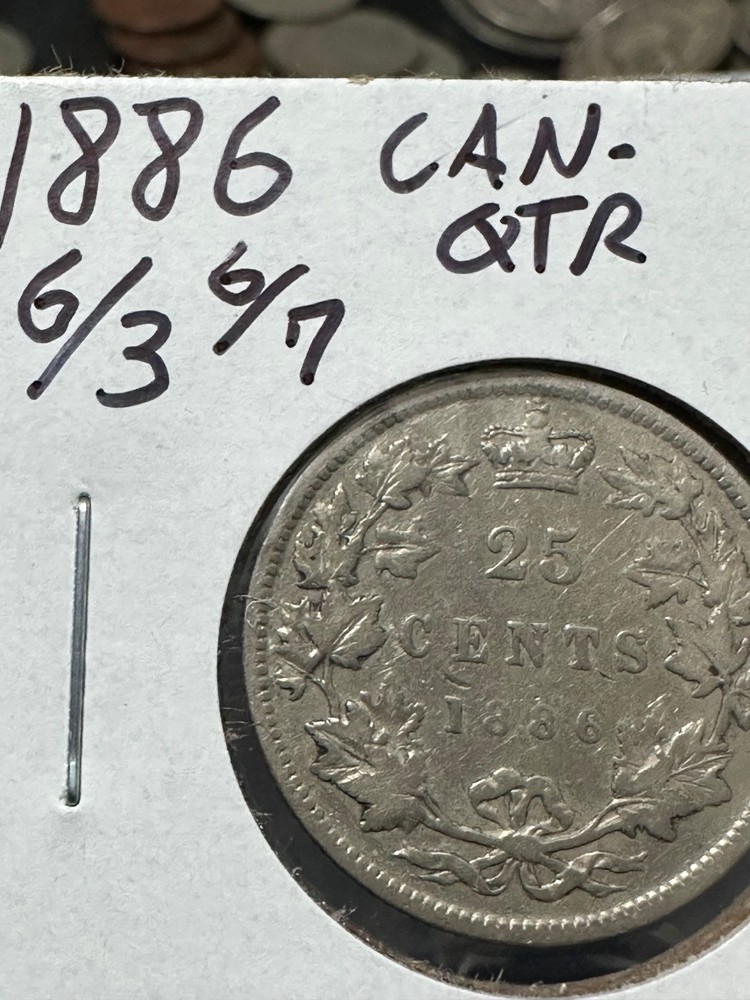 1886 6/3 Canada Twenty Five Cents G+