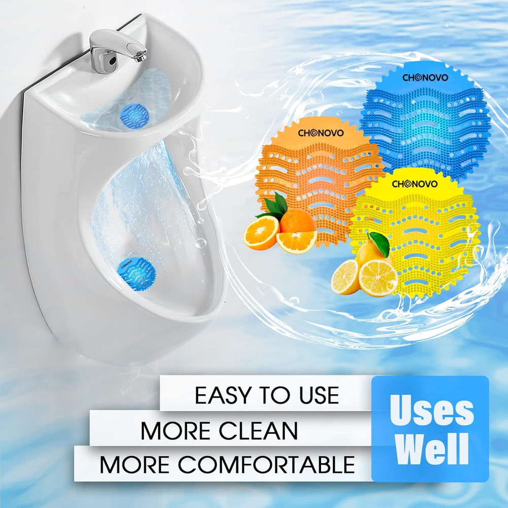 Urinal Screen Deodorizer, 24 Packs Urinal Cakes Bulk Scented Anti-Splash Urin...