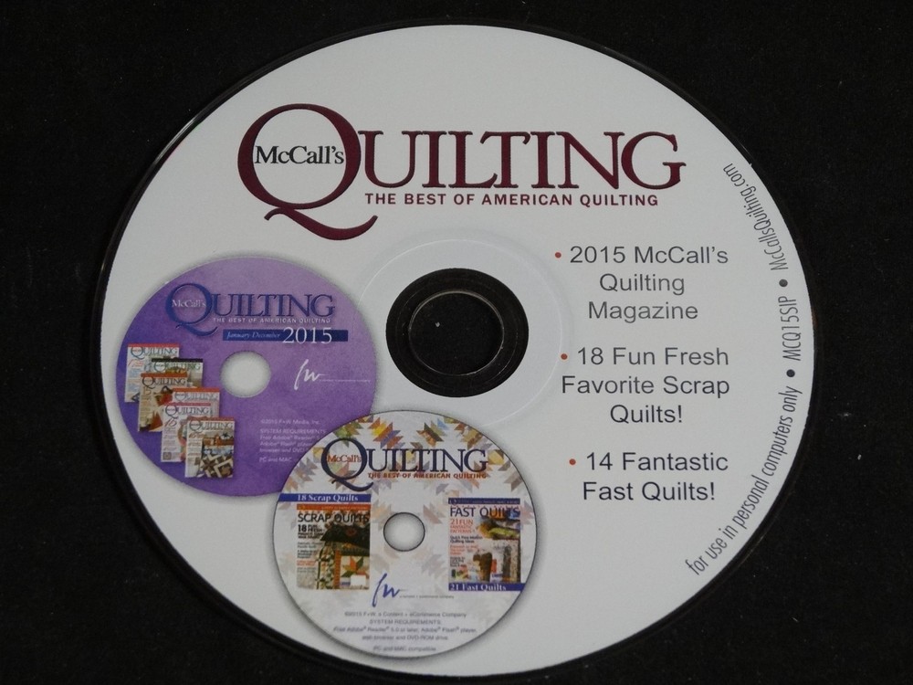 2015 McCalls Quilting Magazines on CD