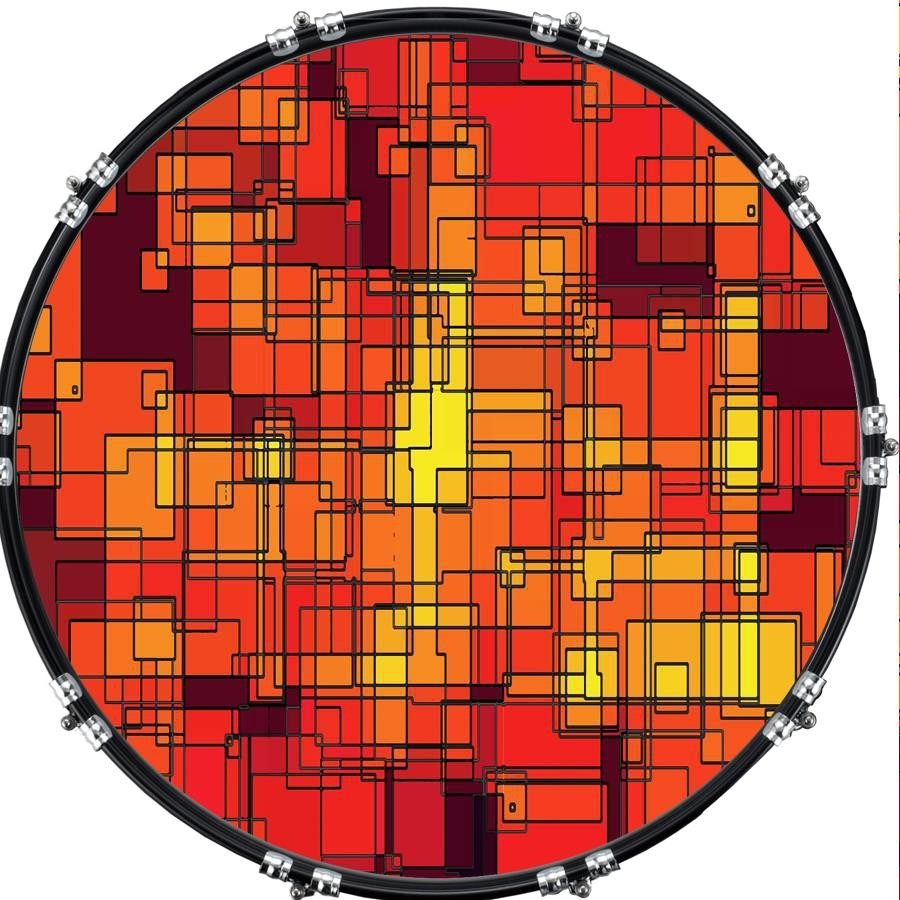 Custom 22" Kick Bass Drum Head Imageal Image Front Skin Abstract 29