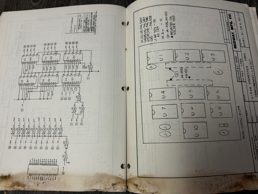 Midway Pac-Man Original Parts and Operating Manual