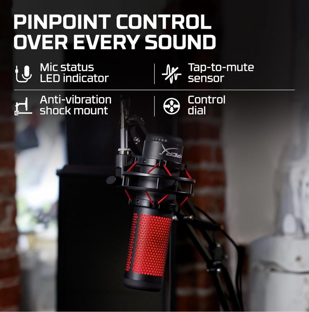 HyperX QuadCast USB Condenser Gaming Microphone For PS4/PS5/PC/Mac