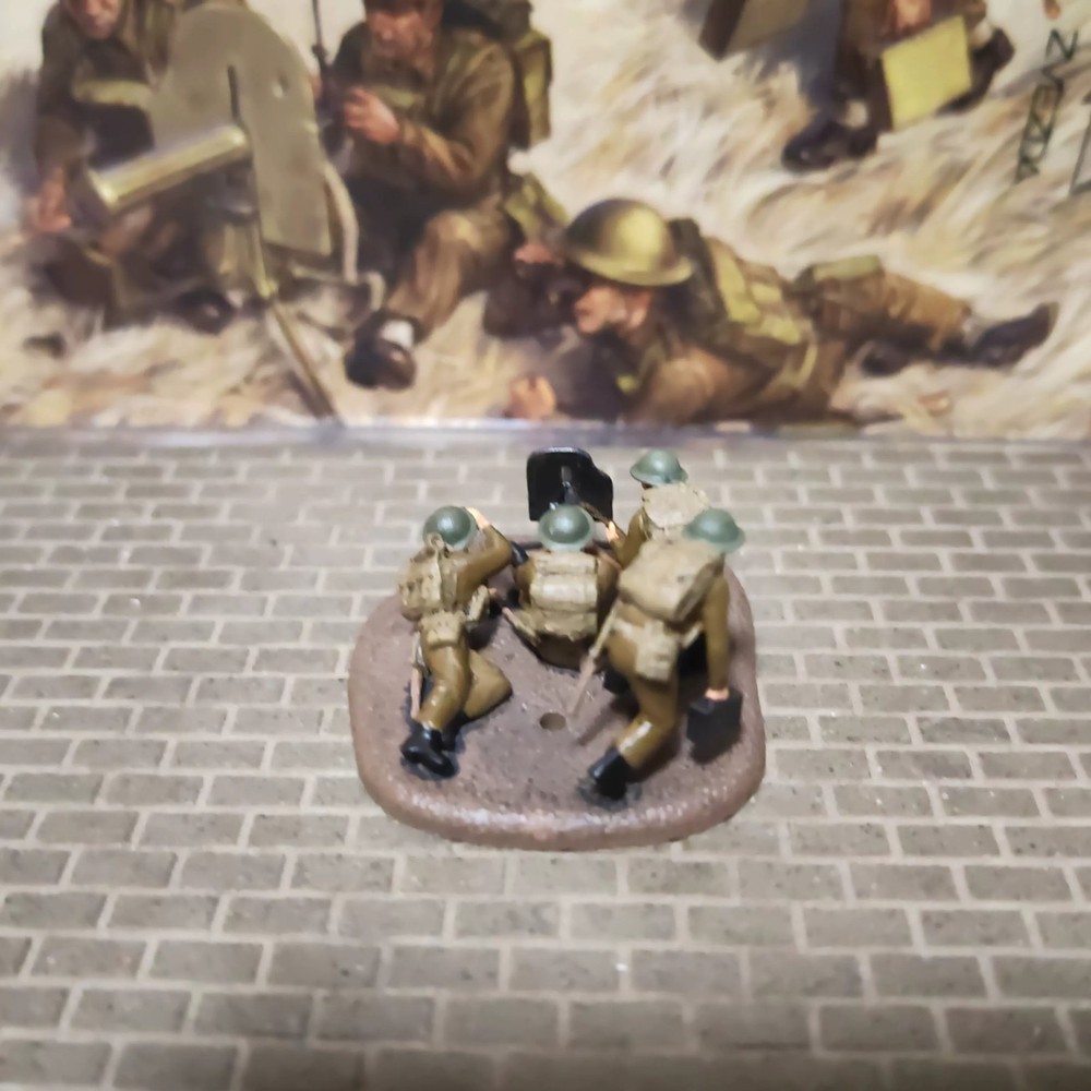Homemade 1/72 British Machine Gun Squad 4 Soliders Model