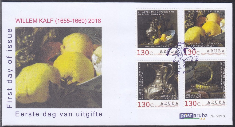 Aruba Issue FDC 2018 (237X) Painter Willem Kalf