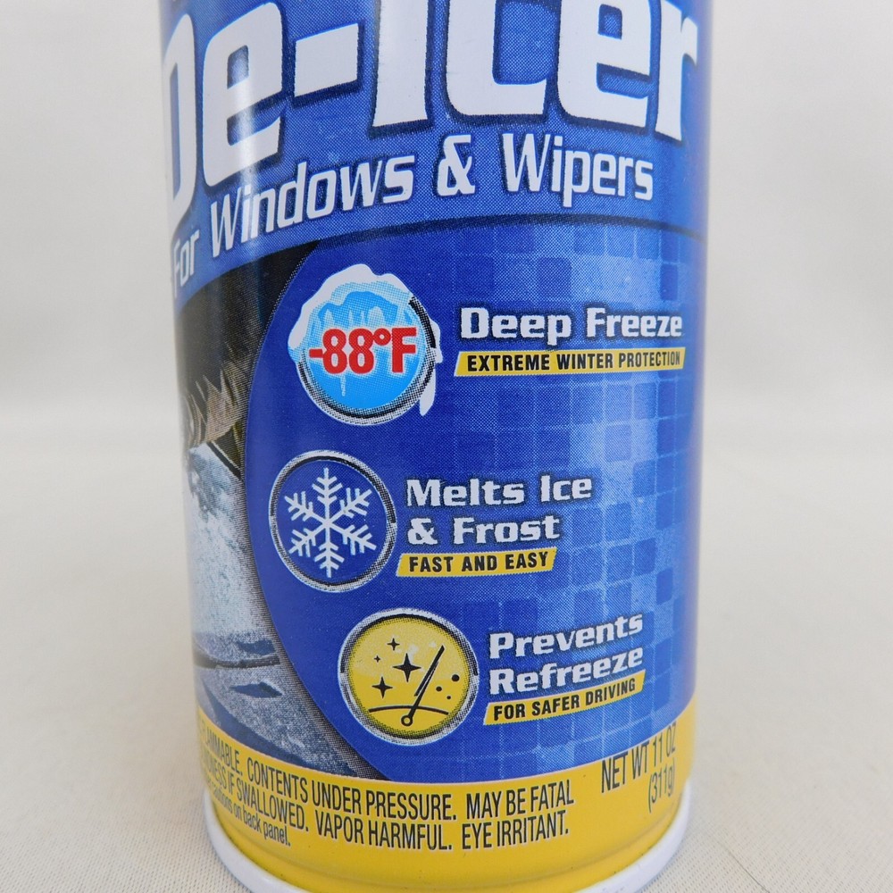 3-Pack Lot Prestone Windshield De-Icer 11oz Cans with Ice Scraper Tops #3146