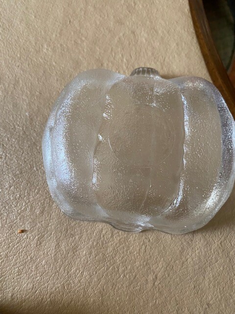 Clear Glass Pumkin Trinket Dish Pre Owned
