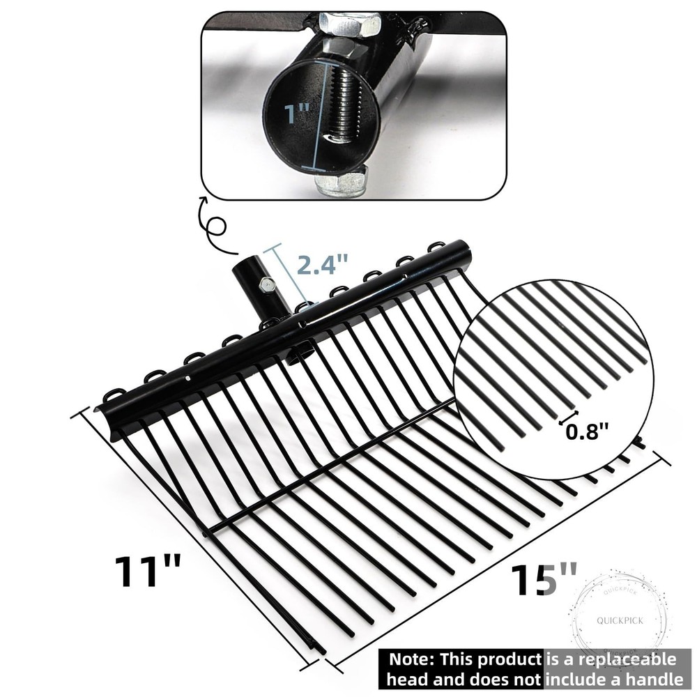 Pitch Manure Fork Head, Metal Pitch Fork for Garden, Durable Digging Fork Rake