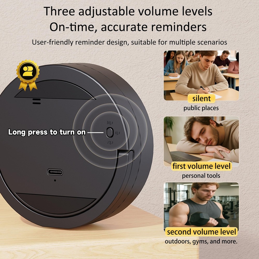 Digital Kitchen Timer, Rechargeable Magnetic Visual Timer with Large LED Disp...