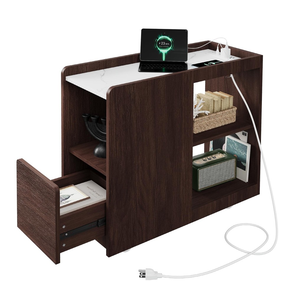 Side Table with Wheels