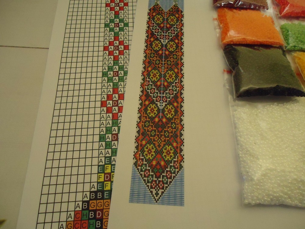 Kit for making a necklace gerdan. Beading Loom Pattern. #A4