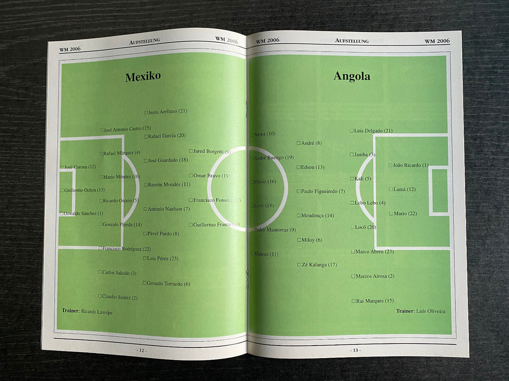 2006 World Cup Mexico - Angola in Hanover, 16.06.2006 - Program 23