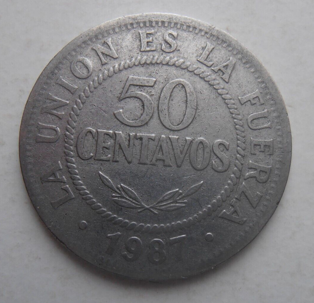 BOLIVIA 50 CENTAVOS 1987