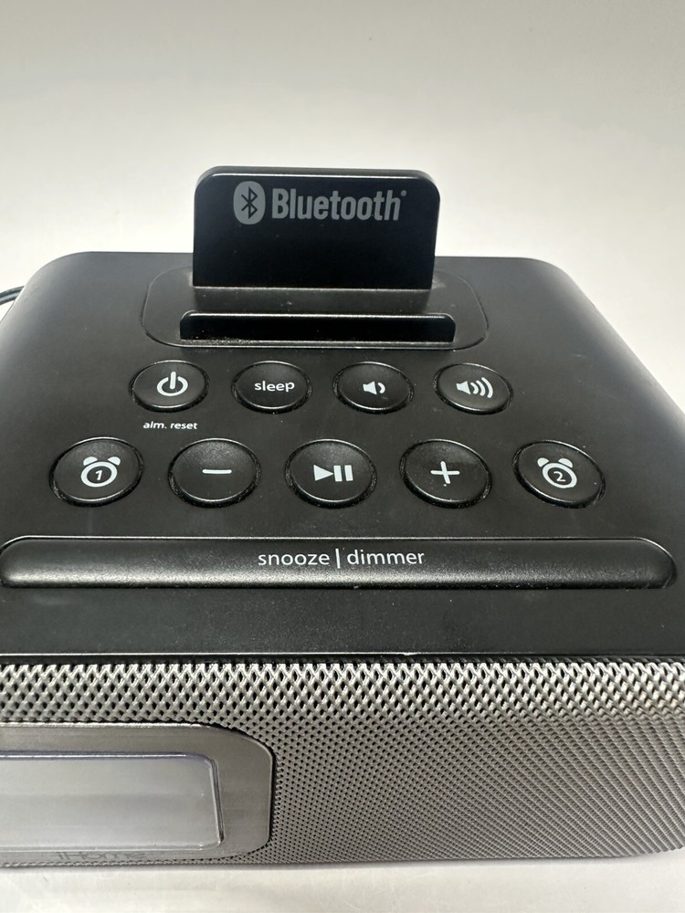 iHome IBT22 Dual Alarm Clock with USB Charging Bluetooth Speaker
