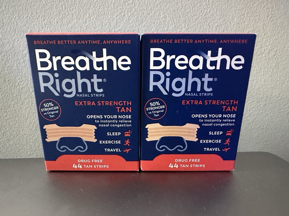 Breathe Right Nasal Strips Extra Strength 44 Tan Strips Pack Of 2