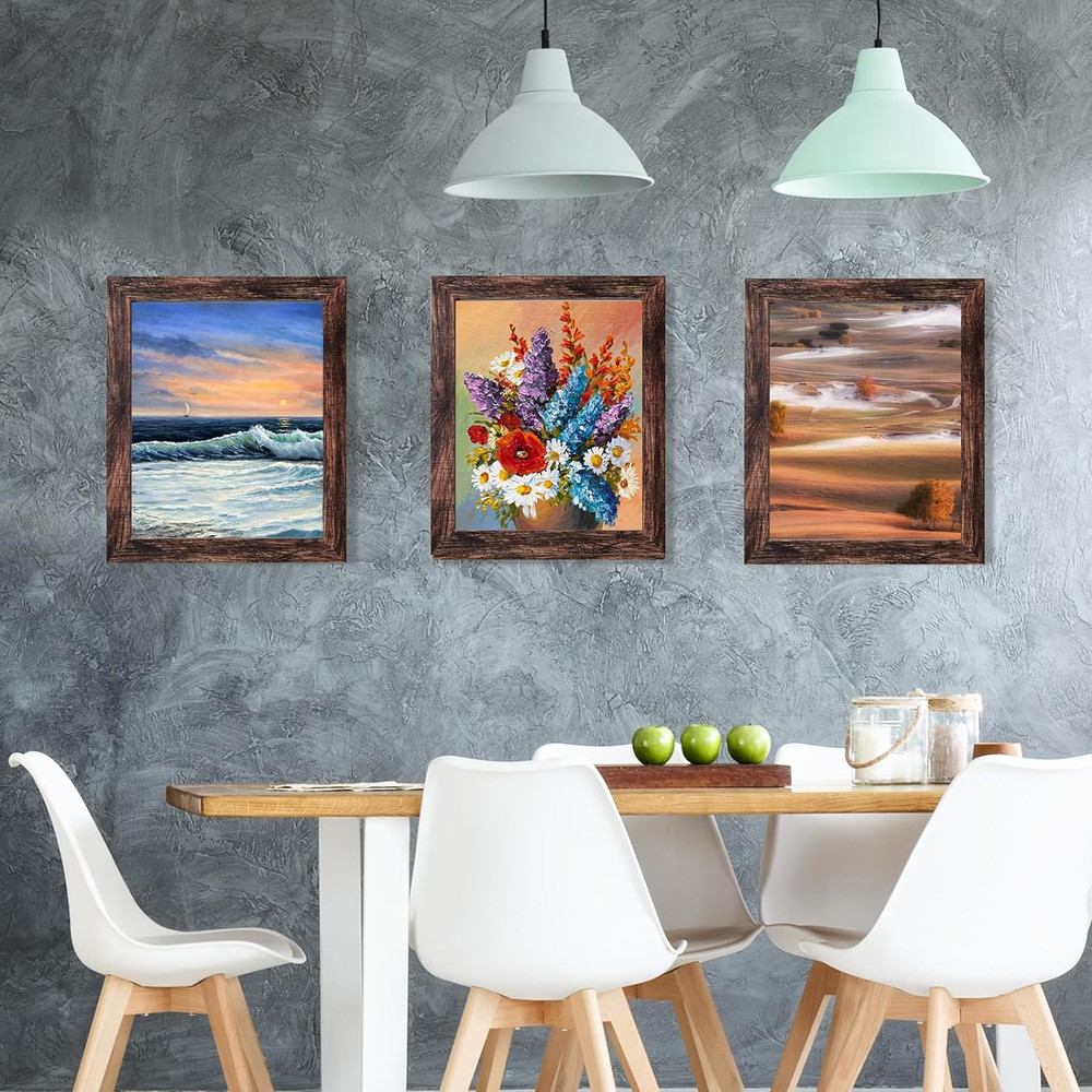 8X10 Picture Frame Brown for Wall Mounting or Tabletop Display, 2 Pack