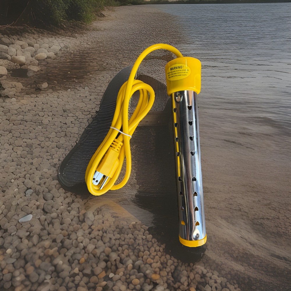 Immersion Water Heater 1500W Bucket Boiler Stainless Steel With LCD Thermometer