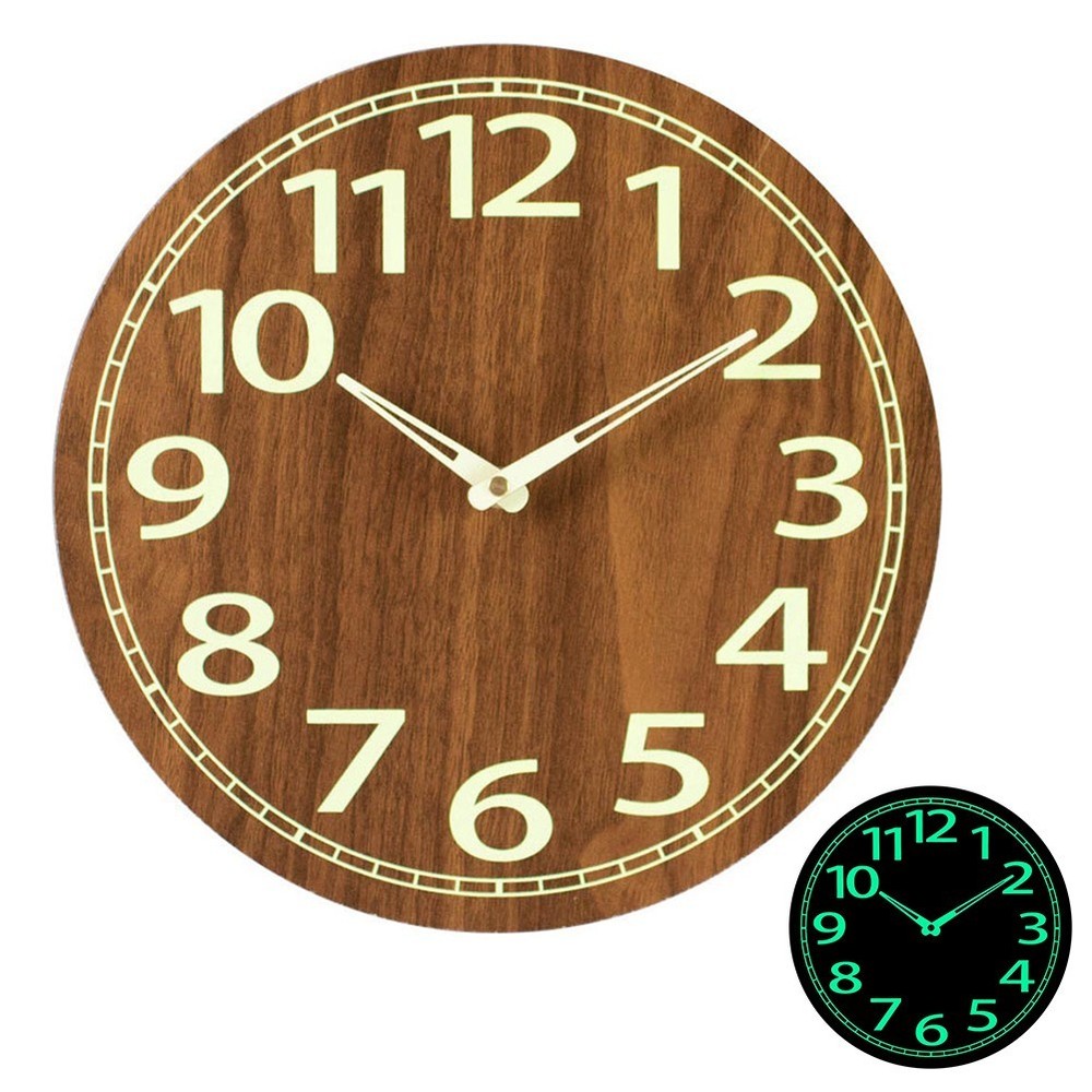 Sleek and Functional 30CM Digital Wood Clock with Night Visibility Features
