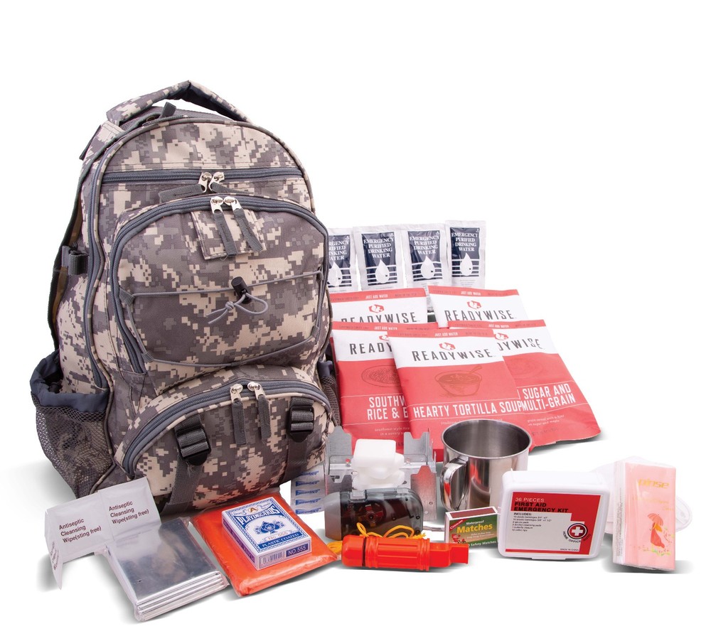 ReadyWise Emergency Survival Backpack 64-Piece Kit – Camo Bug Out Bag