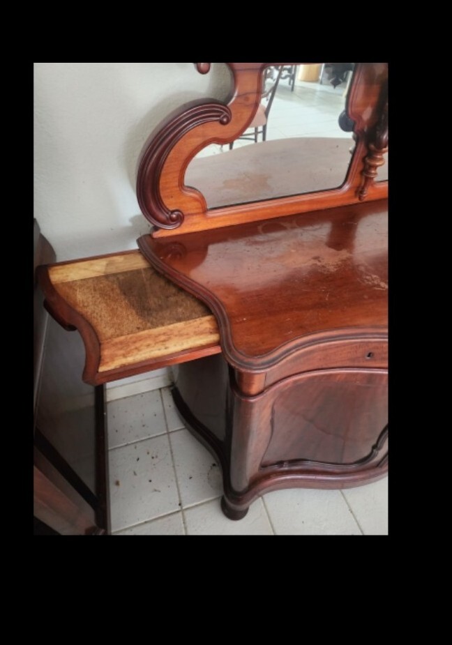 Antique HANDMADE Chiffonier Sideboard W Carvings, Shelves, Concealed Pullouts
