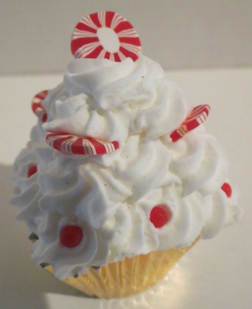 Display Fake Faux Artificial Food - Mini Peppermint Candy Cupcake