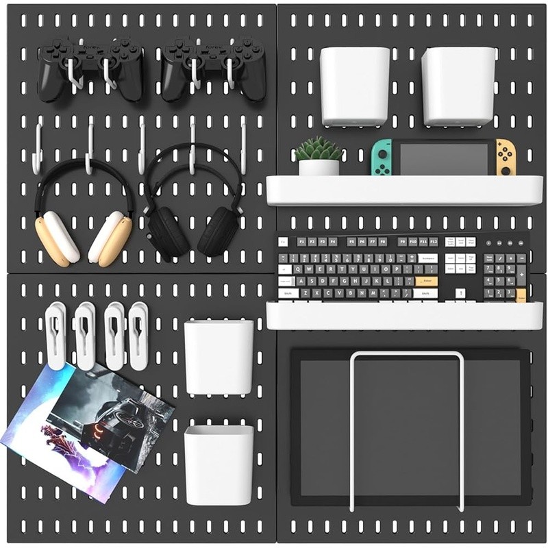 Pegboard Organizer Kit 4 Panels 20 Accessories Wall Storage Tool Hanger New