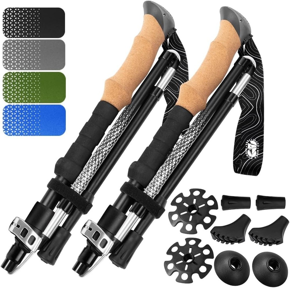 Compact 9.95 oz Hiking Poles - Adjustable Handle for 5'9" and Smaller