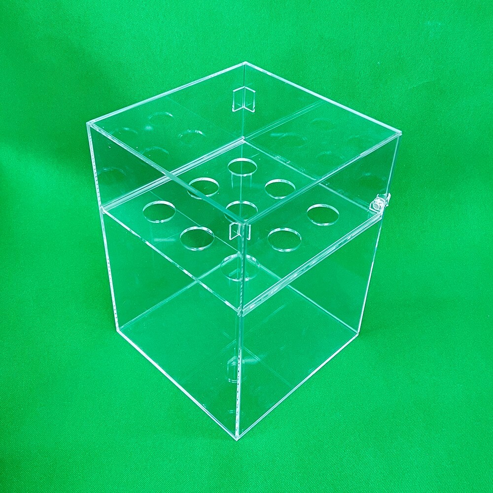 Acrylic Ice Cream Cone Cabinet 9 Holes Egg Roll Display Stand Storage Case