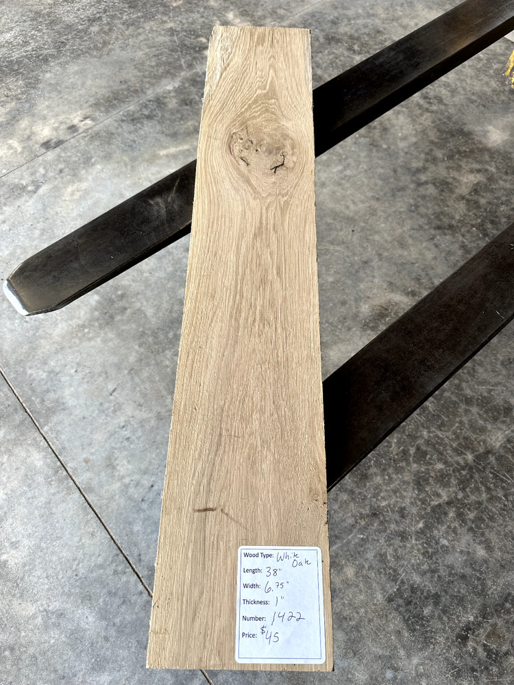 White Oak Board #1422, unfinished, free shipping
