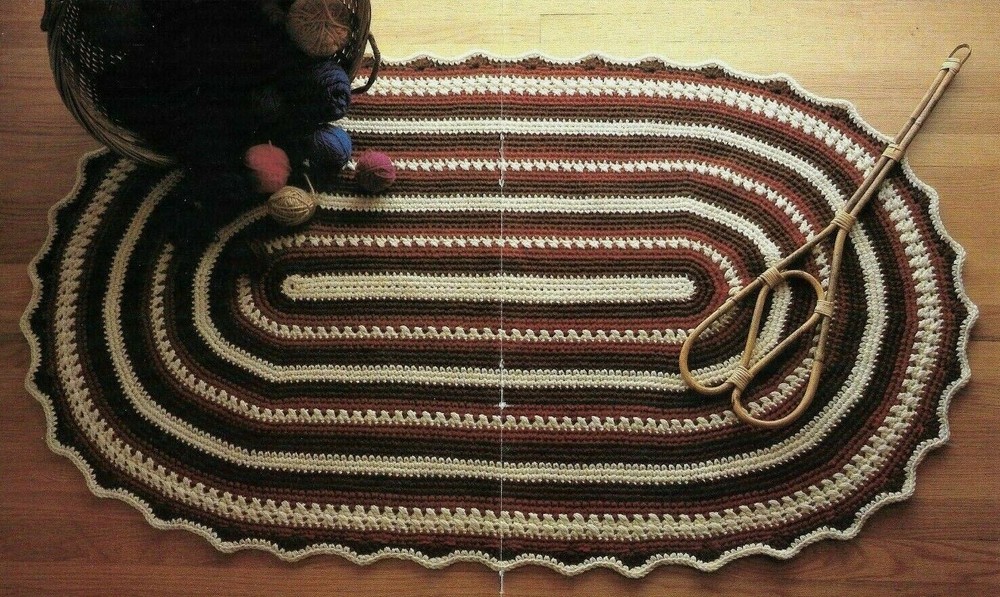 OVAL RUG HOME DECOR DIGEST SIZE CROCHET PATTERN INSTRUCTIONS