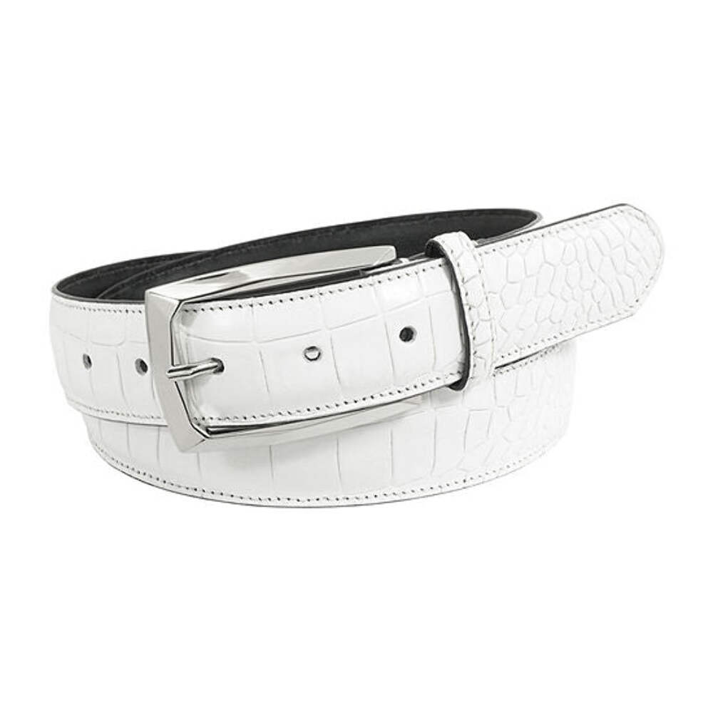 Stacy Adams SA501-100 Leather Belt White