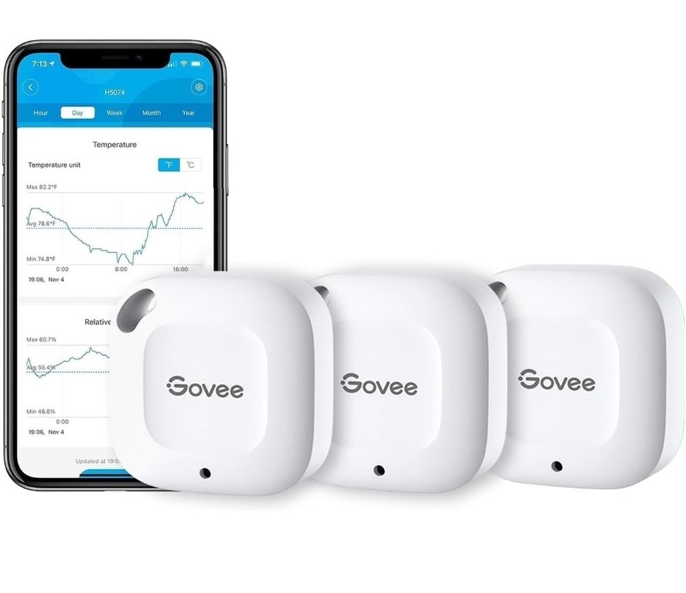 Govee Bluetooth Thermo-Hygrometer 3 Pack Temp Humidity Sensor H5074