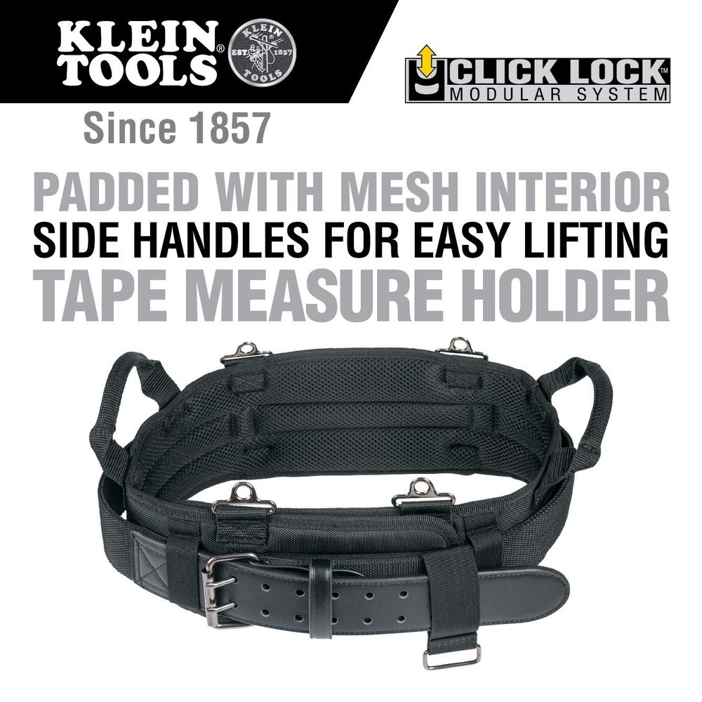 55918 Tool Belt, Electrician Belt Medium Black