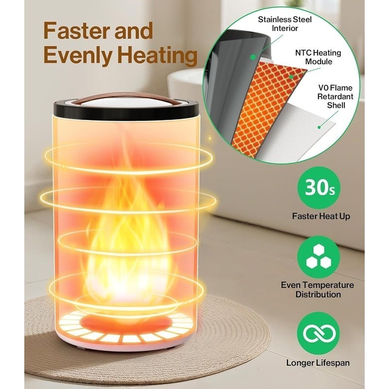 Towel Warmer Large Capacity Fast Heating Smart LED Panel Auto Shut-Off Safety US