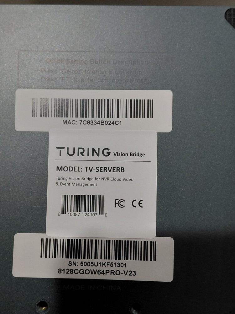Turing Vision Bridge TV-Server - Core i3 8GB RAM 128GB SSD
