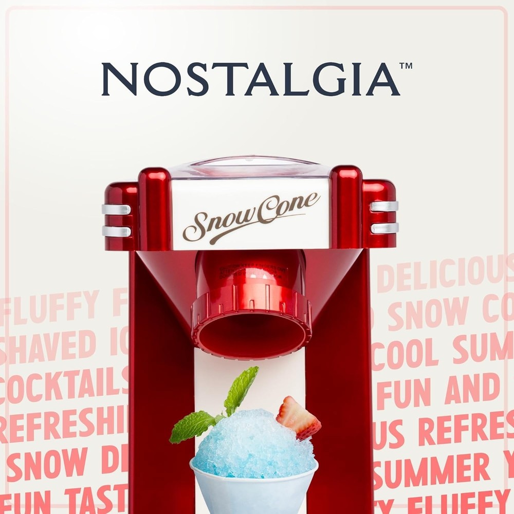 Party-Ready Snow Cone Maker: Shaves Ice, Includes Cup & Scoop - Retro Style