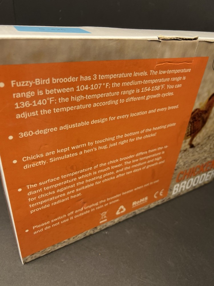 Chick Brooder (12"X8") Brooder Heater for Chicks Ducks and Birds Incubation Heat